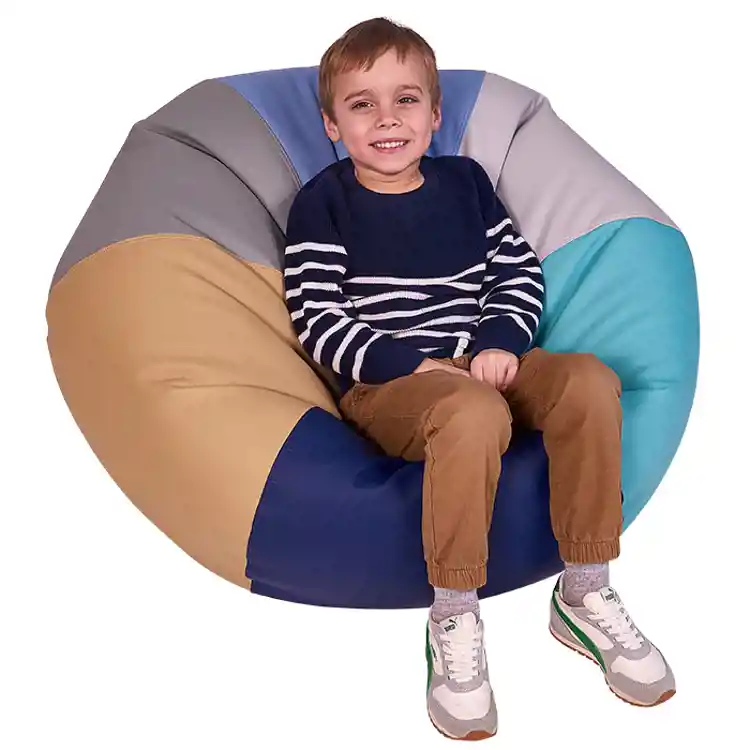 Becker's Round Bean Bag Chairs, 35" Deluxe, Soft Summit