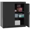 Storage Cabinet with Adjustable Shelves, Black, 18"D x 36"H, 2 Shelves