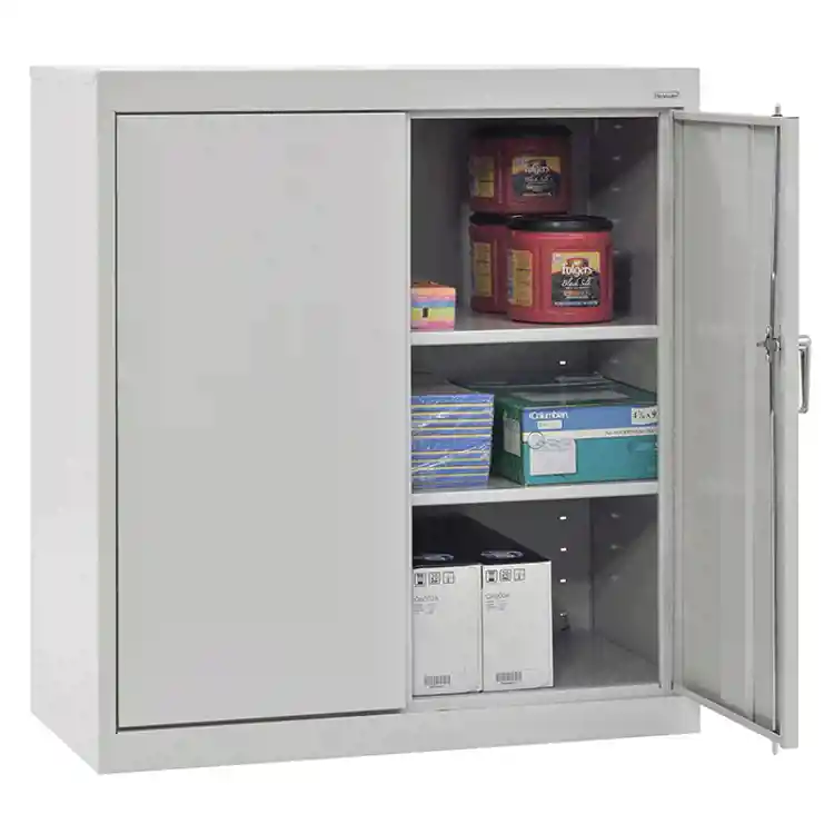 Storage Cabinet with Adjustable Shelves, Gray, 18"D x 36"H, 2 Shelves