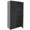 Storage Cabinet with Adjustable Shelves, Black, 18"D x 72"H, 4 Shelves