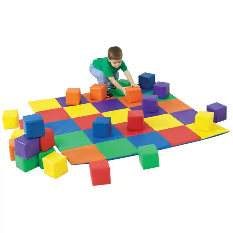 Patchwork Crawly Mat & Block Set, Primary