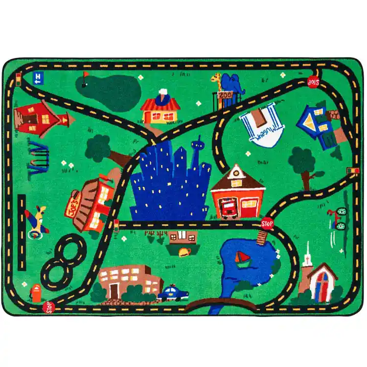 Cruisin' Around The Town Classroom Rug, Rectangle 6' x 9'