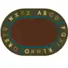 Alphabet Circletime Classroom Rug, Nature's Colors, Oval 6' x 9'