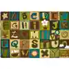 KIDSoft™ Alphabet Blocks Classroom Rug, Nature's Colors , Rectangle 4' x 6'