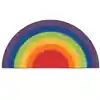 Rainbow Rows Classroom Rug, Semi-Circle 6' x 12'