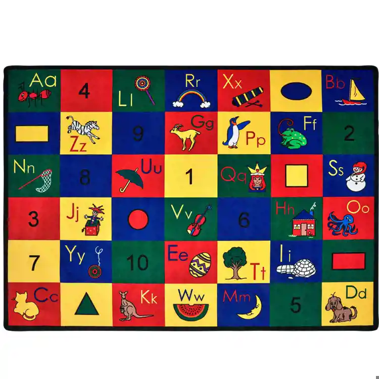 Blocks of Fun Classroom Rug, Rectangle 5'10" x 8'4"