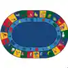 Blocks of Fun Classroom Rug, Oval 6'9" x 9'5"