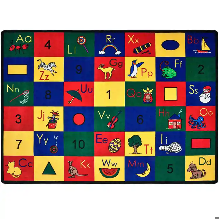 Blocks of Fun Classroom Rug, Rectangle 8'4" x 11'8"