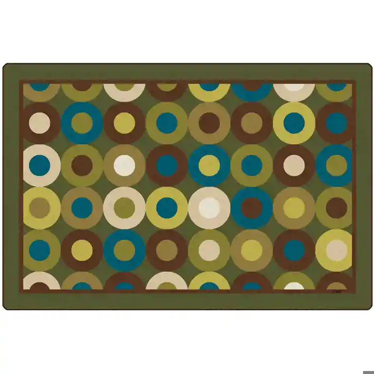 Calming Circles Classroom Rug, Nature's Colors, Rectangle 8' x 12'