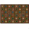 Literacy Squares Classroom Rug, Nature's Colors, Rectangle 6' x 9'