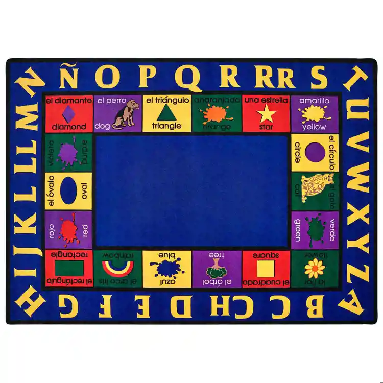 Bilingual Classroom Rug, Rectangle 5'10" x 8'4"