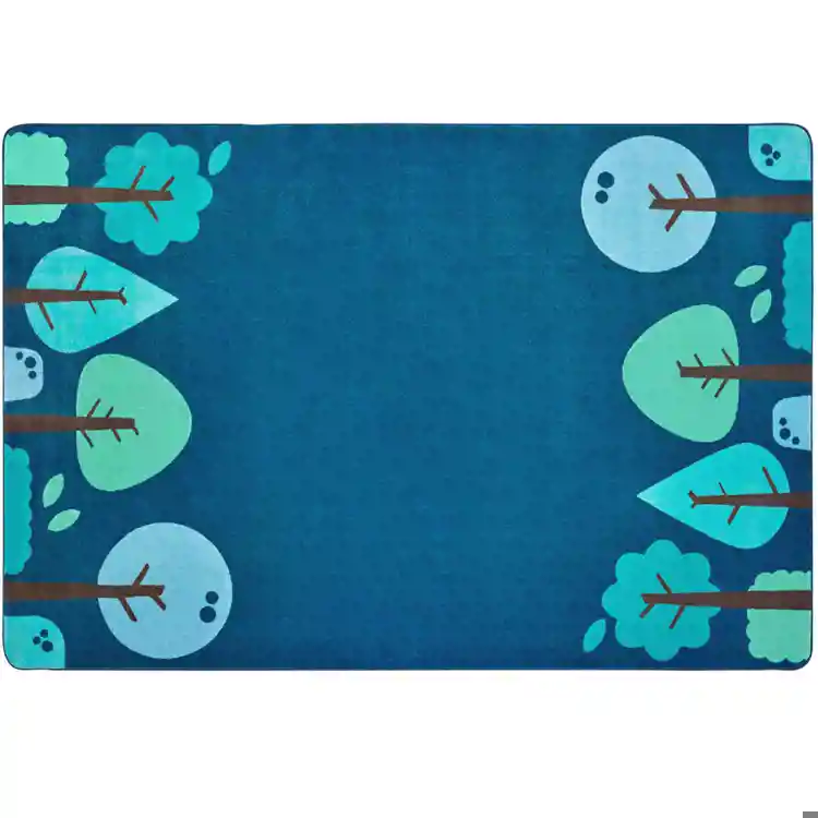 KIDSoft™ Tranquil Trees Rug, Blue, Rectangle 4' x 6'