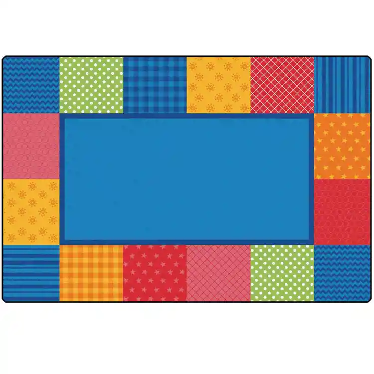 KIDSoft™ Pattern Blocks Rug, Primary, Rectangle 6' x 9'