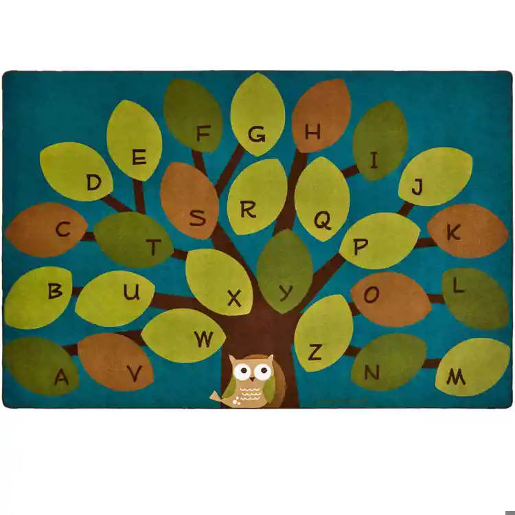 Owl-phabet Tree Classroom Rug, Rectangle 4' x 6'