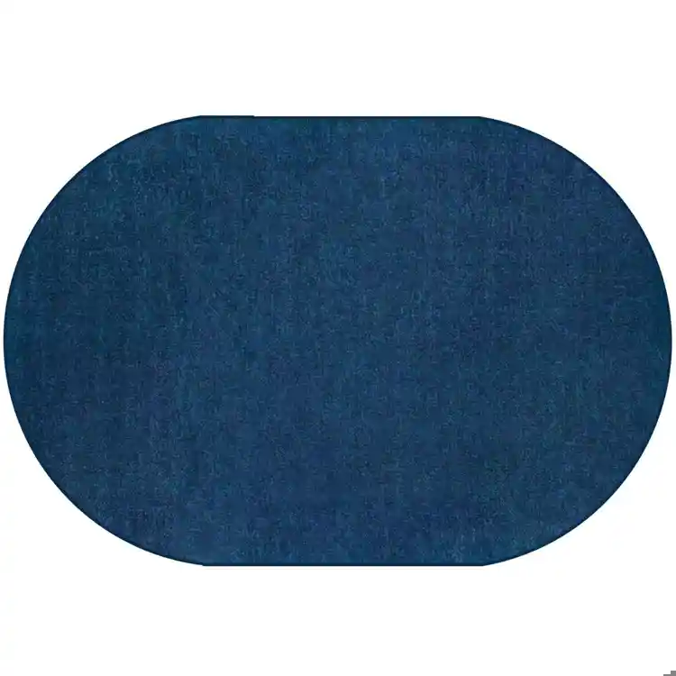 Mt. St. Helens Solid Color Classroom Carpet Collection, Blueberry, Oval 6' x 9'