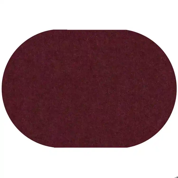 Mt. St. Helens Solid Color Classroom Carpet Collection, Cranberry, Oval 6' x 9'