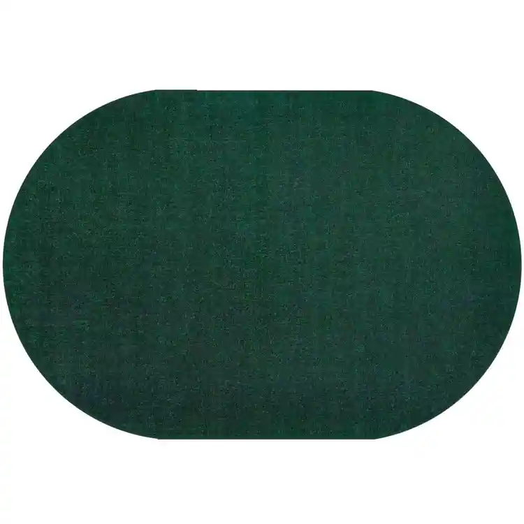 Mt. St. Helens Solid Color Classroom Carpet Collection, Emerald, Oval 6' x 9'