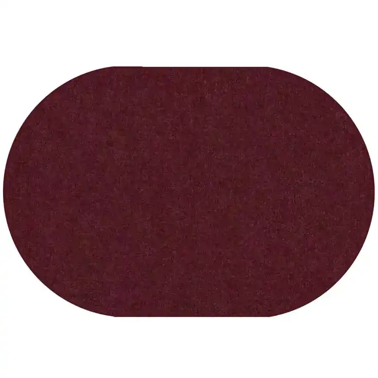 Mt. St. Helens Solid Color Classroom Carpet Collection, Cranberry, Oval 7'6"  x 12'