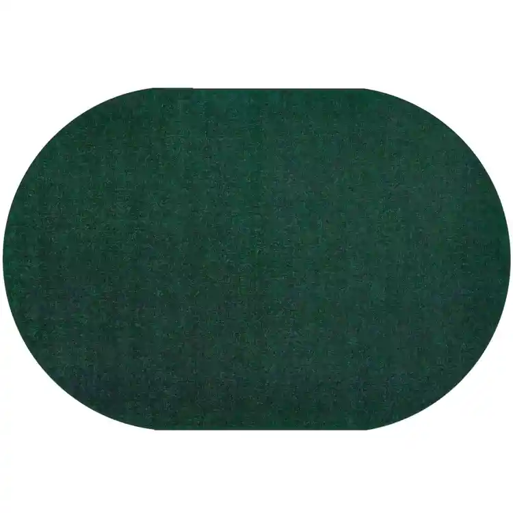 Mt. St. Helens Solid Color Classroom Carpet Collection, Emerald, Oval 7'6"  x 12'