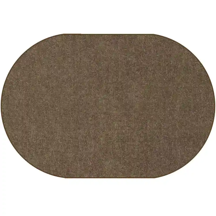 Mt. St. Helens Solid Color Classroom Carpet Collection, Mocha, Oval 7'6"  x 12'