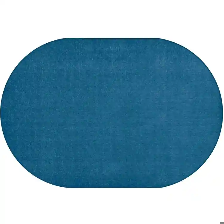 Mt. St. Helens Solid Color Classroom Carpet Collection, Marine Blue, Oval 7'6"  x 12'