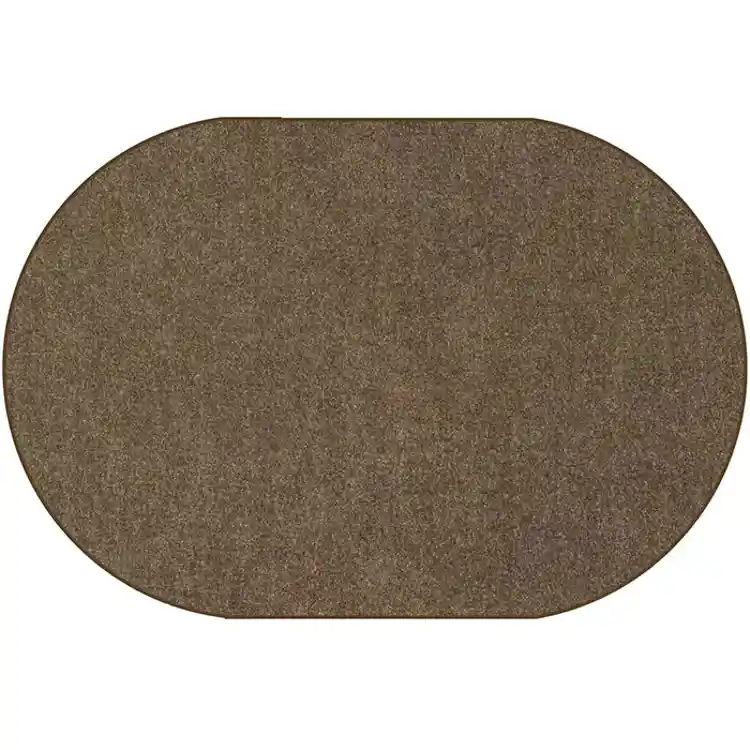 Mt. St. Helens Solid Color Classroom Carpet Collection, Mocha, Oval 8'3" x 11'8"