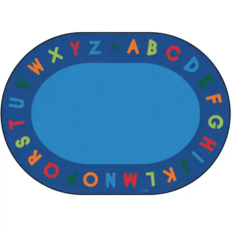 Alphabet Circletime Classroom Rug, Oval 6' x 9'