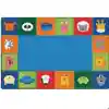 KIDSoft Baby Animals Border Rug Primary Colors 4x6