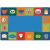 KIDSoft Baby Animals Border Rug Primary Colors 6x9