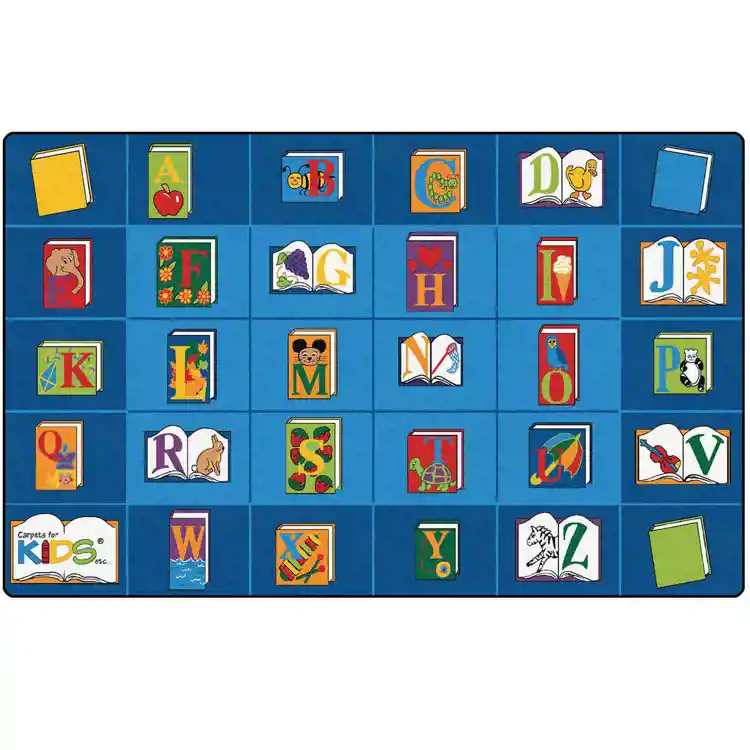 Reading By The Book Seating Classroom Rug, Rectangle 5'10" x 8'4"