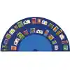 Reading By The Book Seating Classroom Rug, Semi-Circle 6'8" x 13'4"