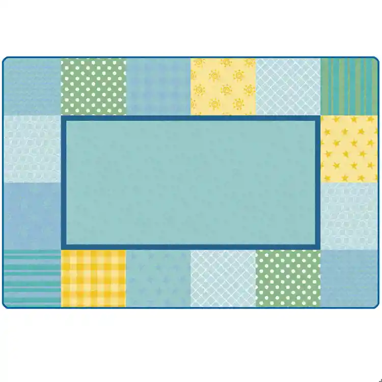 KIDSoft™ Pattern Blocks Rug, Soft Colors, Rectangle 4' x 6'