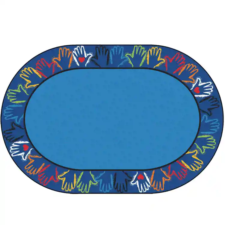 Hands Together Rug, Oval 6' x 9'