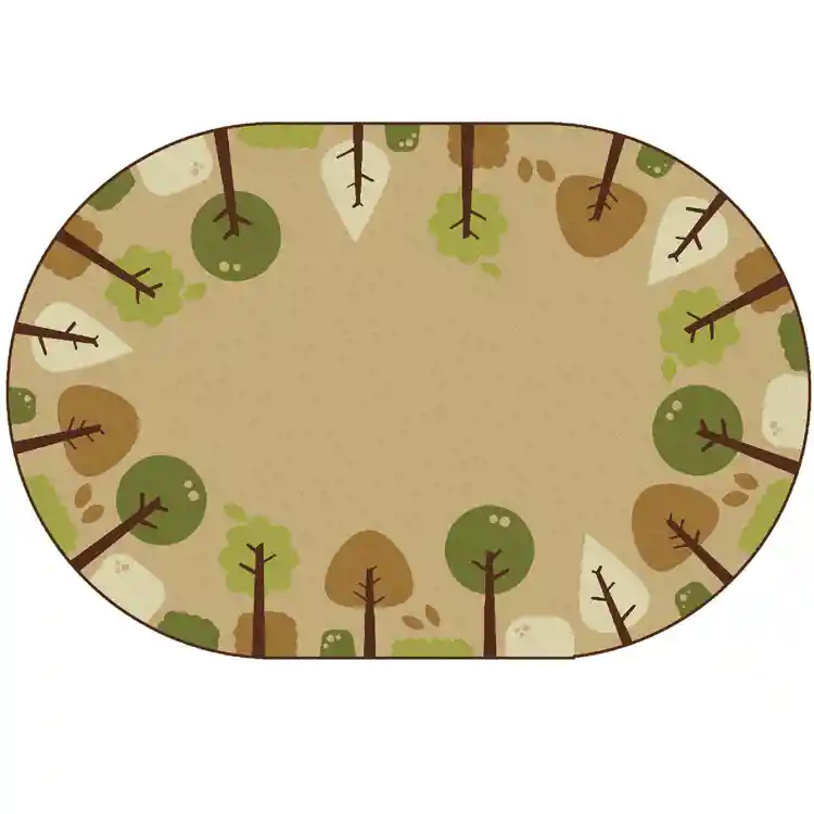 KIDSoft™ Tranquil Trees Rug, Tan, Oval 8' x 12'