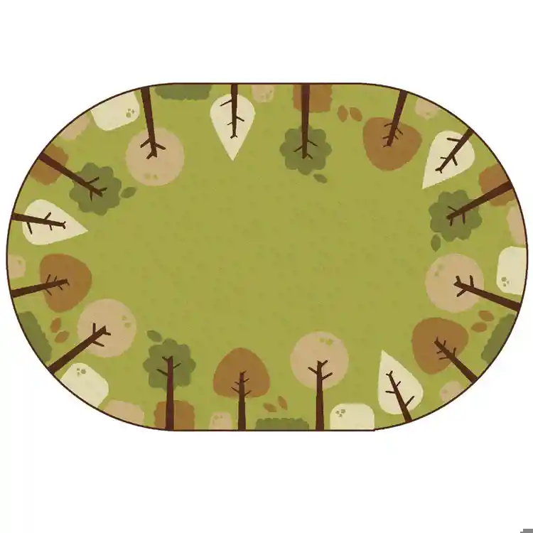 KIDSoft™ Tranquil Trees Rug, Green, Oval 8' x 12'