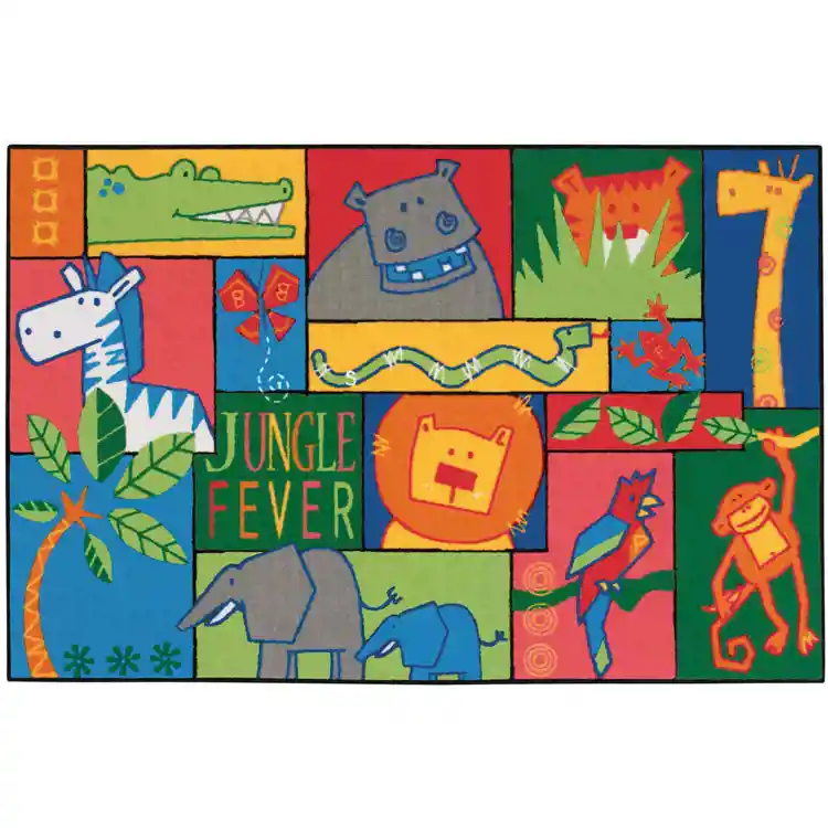 KID$ Value Classroom Rugs™, Jungle Fever, Rectangle 3' x 4'6"