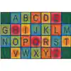 KID$ Value Classroom Rugs™, Simple Alphabet Blocks, Rectangle 3' x 4'6"