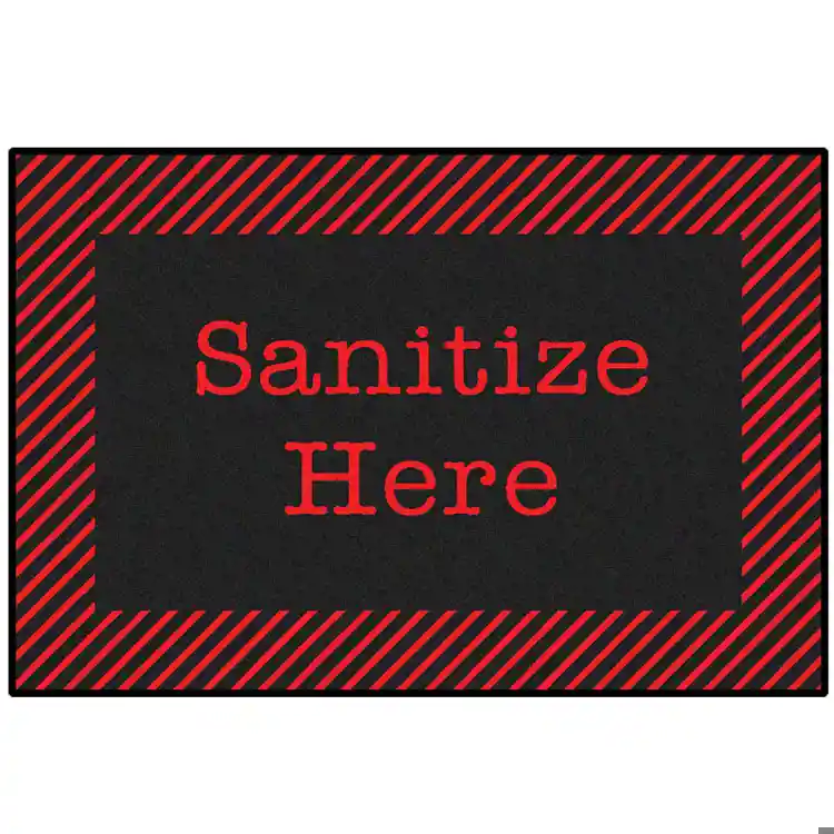 Healthy Habits Collection™ Sanitize Here Mat, Red & Black