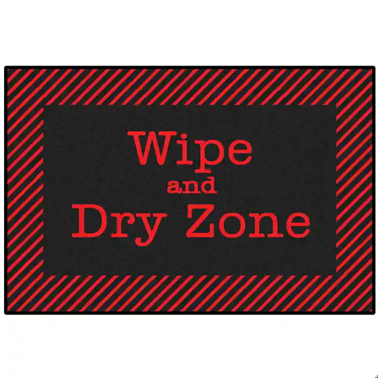 Healthy Habits Collection™ Wipe & Dry Mat, Red & Black