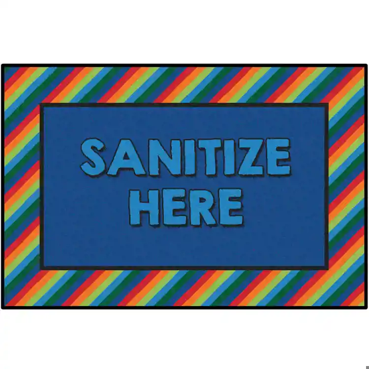 Healthy Habits Collection™ Sanitize Here Mat, Rainbow Stripe