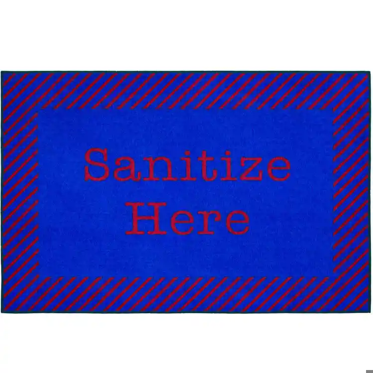 Healthy Habits Collection™ Sanitize Here Mat,  Blue & Red