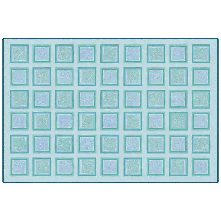 KID$ Value Classroom Rugs™, Squared, Rectangle 3' x 4' 6" Blue