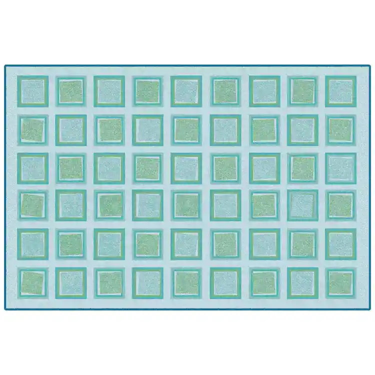 KID$ Value Classroom Rugs™, Squared, Rectangle 3' x 4' 6" Green