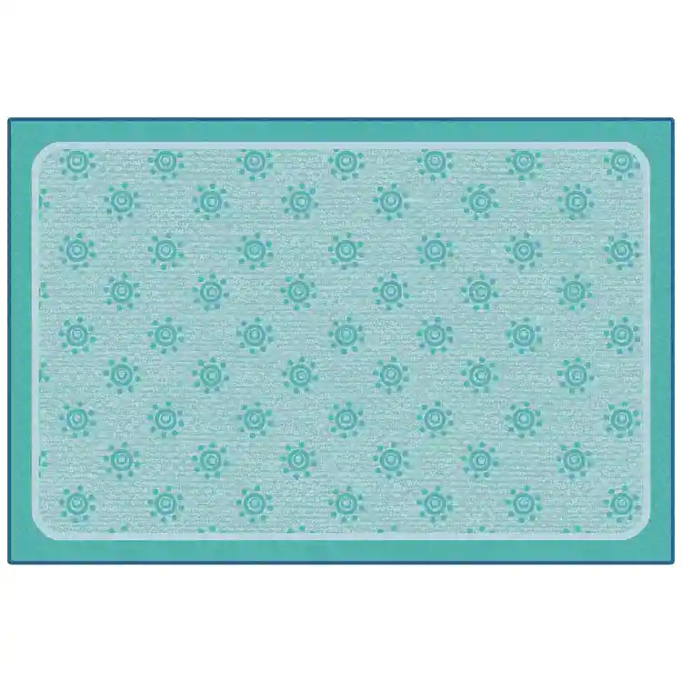 KID$ Value Classroom Rugs™, Sunshine Flowers, Rectangle 3' x 4' 6in Blue