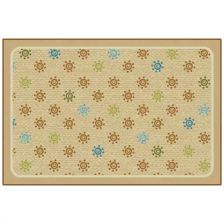 KID$ Value Classroom Rugs™, Sunshine Flowers, Rectangle 3' x 4' 6in Tan