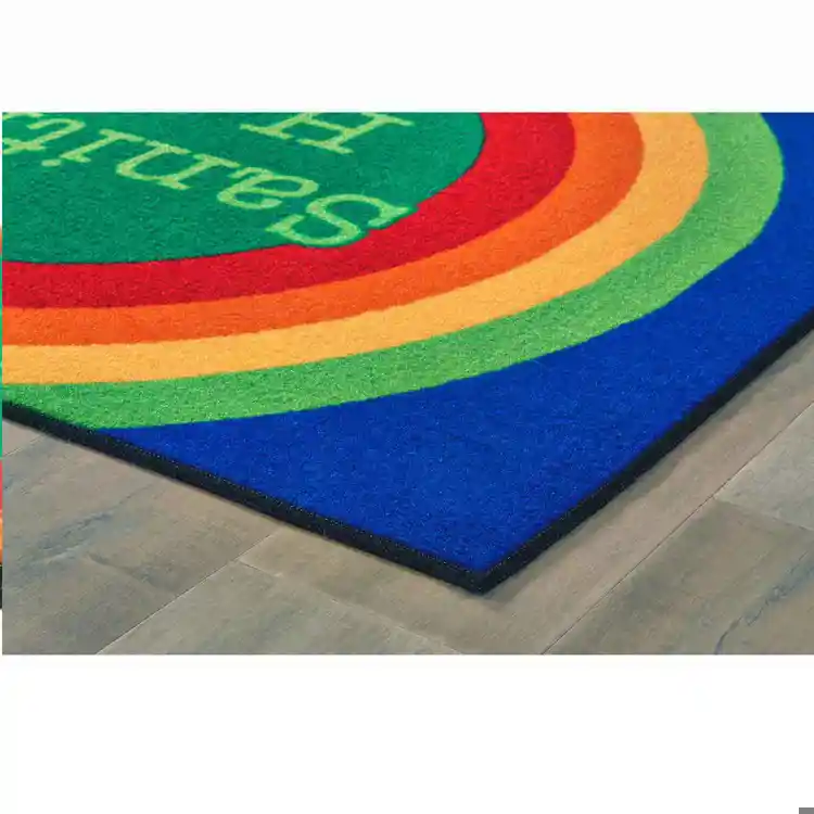 Healthy Habits Collection™ Sanitize Here Mat, Rainbow Dot