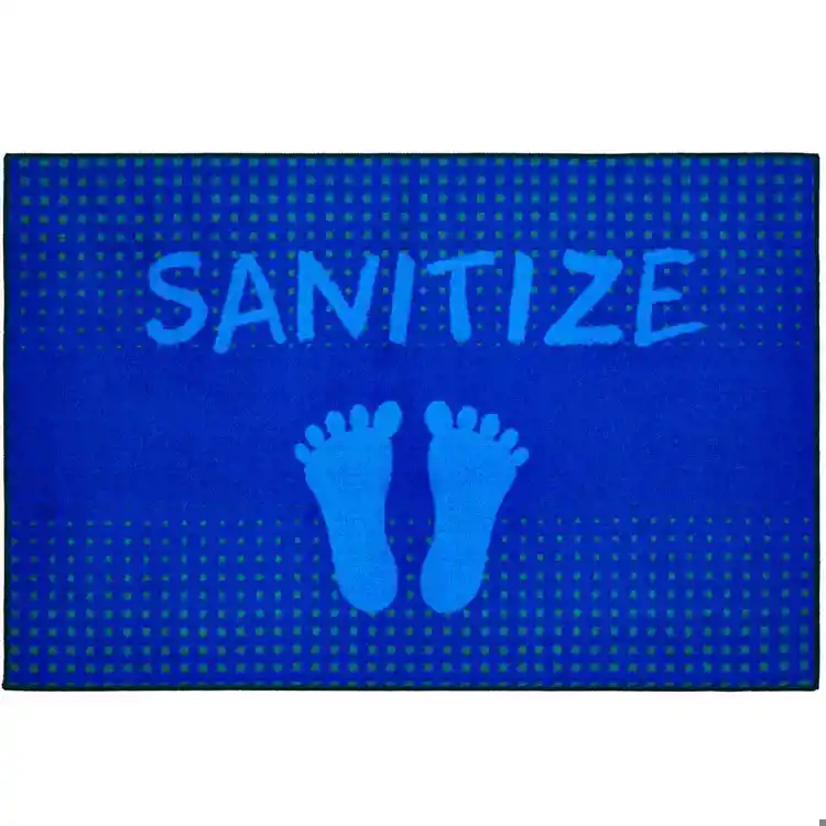 Healthy Habits Collection™ Stand to Sanitize Mat, Blue Feet