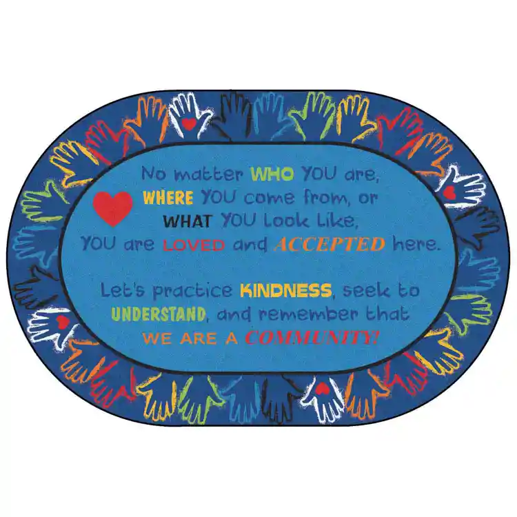 Hands Together Community Rug, Oval 6' x 9'