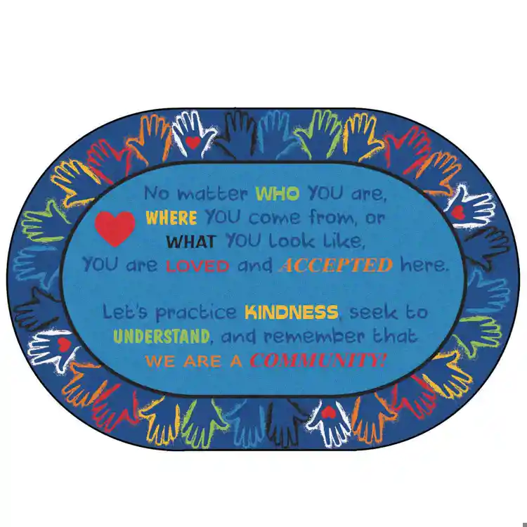 Hands Together Community Rug, Oval 8' x 12'