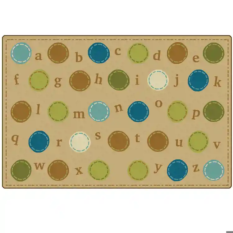 KIDSoft™ Alphabet Dots Rug, Rectangle 6' x 9'